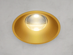 LED-Downlight 1296 gold-eloxal und Alu gescotcht