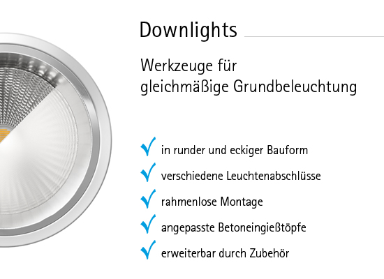 Downlights im Ueberblick